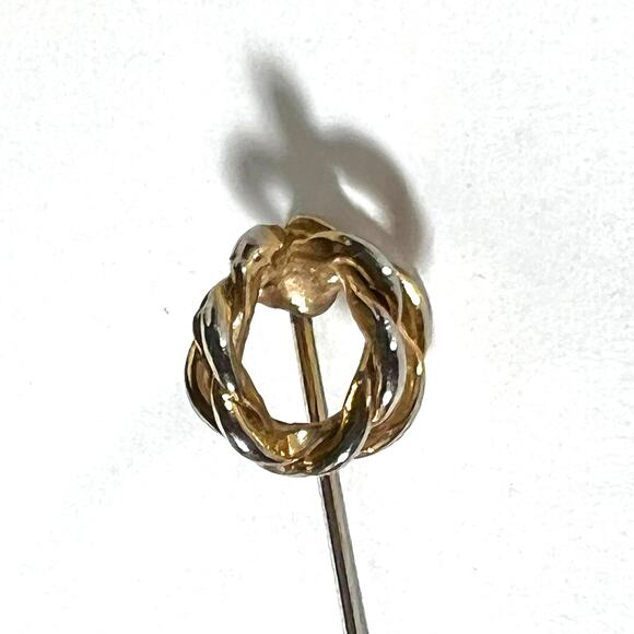 Knot Stick Pin, Gold tone, Classic Preppy Delicate for Hats Sweaters Blazers - Picture 2 of 6